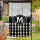 Buffalo Plaid Wooden Monogram Garden Flag