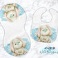 Boy Bunny Baby Bib And Burp Cloth Set