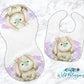 Girl Bunny Baby Bib And Burp Cloth Set