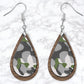 Camo And Wood Drop Earrings