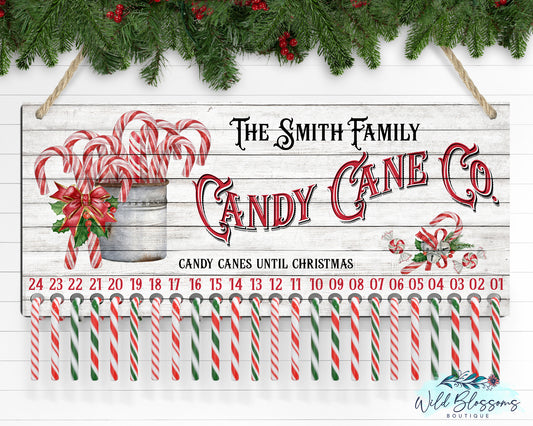 Candy Cane Co Christmas Countdown Advent Door Hanger