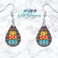 Chevron Stacked Pumpkin Drop Earrings