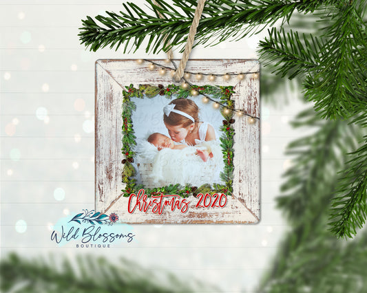 Christmas Wooden Frame Photo Ornament