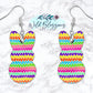 Colorful Chevron Easter Bunny Drop Earrings