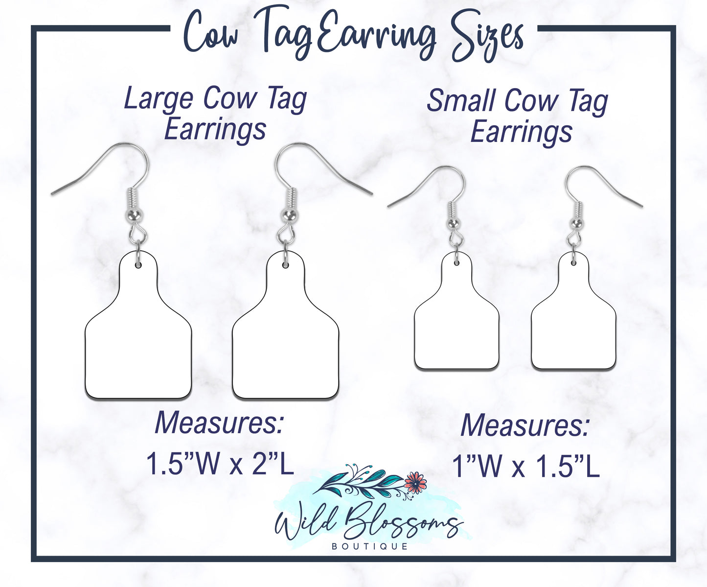 Dark Brown Cow Hide Cow Tag Drop Earrings