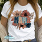 Dark Boho Floral Custom Name Mother's Day Graphic Tee