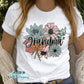 Floral Custom Name Mother's Day Graphic Tee