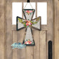 Wooden Floral Chicken Wire Cross Door Hanger