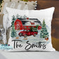 Personalized Christmas Barn Vintage Red Truck Pillow