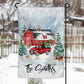 Christmas Barn Vintage Red Truck Garden Flag