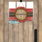 Wooden Christmas Holly Wreath Marquee Door Hanger