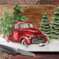 Christmas Vintage Red Truck Glass Cutting Board