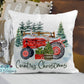 Personalized Country Christmas Farm Tractor Pillow