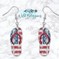 Distressed Wooden American Flag Flip Flop Drop Earrings