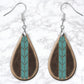 Distressed Leather Look Blue Drop Earrings