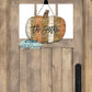 Distressed Vintage Leopard Print Pumpkin Door Hanger