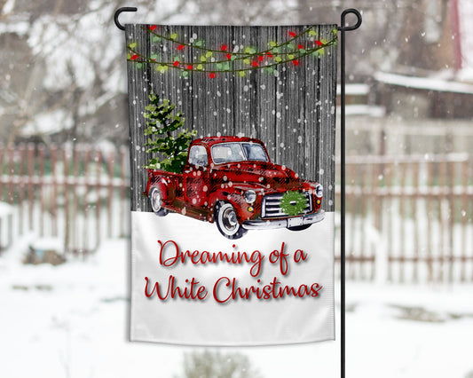 Dreaming Of A White Christmas Garden Flag