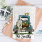 Easter Gnome Blue Vintage Truck Kitchen Towel