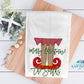 Elf Feet Faux Applique Christmas Kitchen Towel