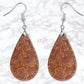 Embossed Leather Look Drop Earrings