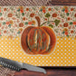 Fall Floral Pumpkin And Polka Dot Glass Cutting Board