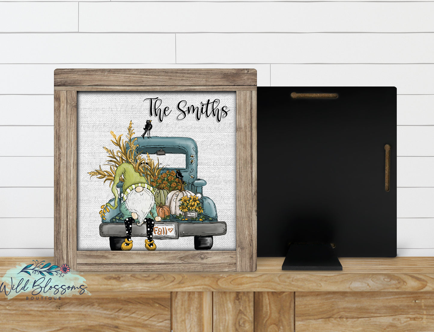 Hello Fall Gnome Vintage Truck Sign