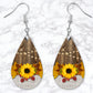 Fall Sunflower Drop Earrings