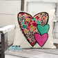 Floral Leopard Print Hearts Pillow