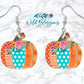 Floral Patchwork Fall Pumpkin Drop Earrings