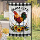 Farm Life Floral Rooster Garden Flag