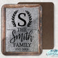 Galvanized Tin And Wooden Frame Family Name Sign