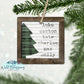 Rustic Wooden Green Buffalo Plaid Christmas Tree Family Name Ornament