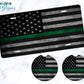 Wooden American Flag Green Line License Plate