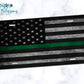 Wooden American Flag Green Line License Plate