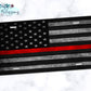 Wooden American Flag Red Line License Plate