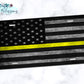 Wooden American Flag Yellow Line License Plate