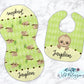 Green Sloth Baby Bib And Burp Cloth Set