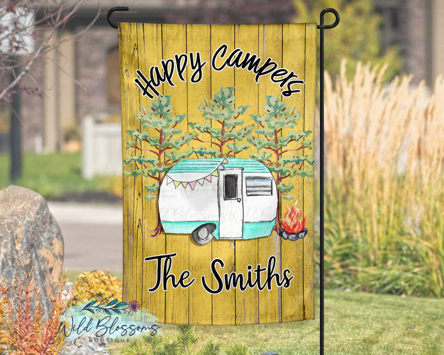 Happy Campers Garden Flag