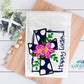 Happy Easter Navy And Pink Floral Cross Kitchen Towel