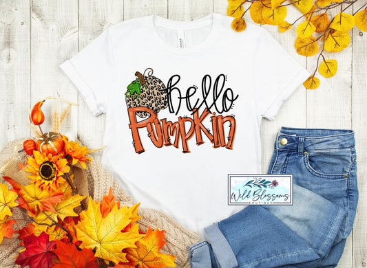 Hello Leopard Print Pumpkin