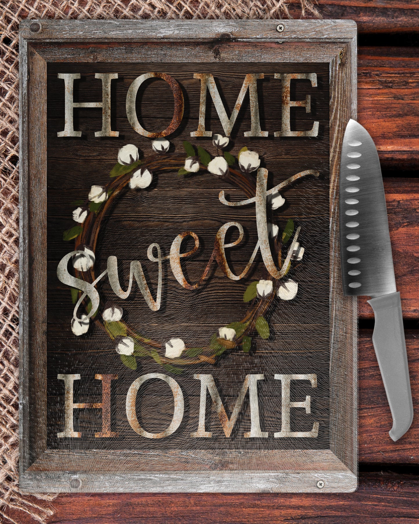 Home Sweet Home Glass Cutting Board