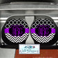 Black And Purple Monogram Car Coasters
