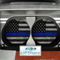 Wooden American Flag Blue Line License Plate