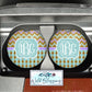 Mint, Purple And Gold Monogram Car Coasters