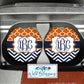 Orange And Navy Monogram Car Coasters