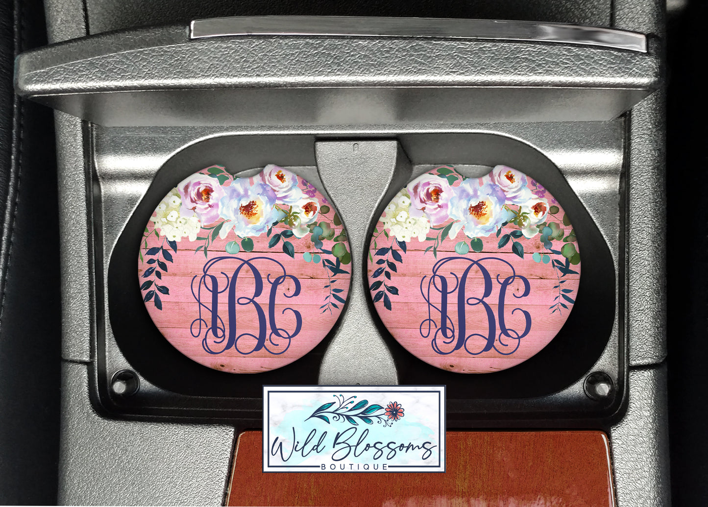 Pink Wooden Peony License Plate