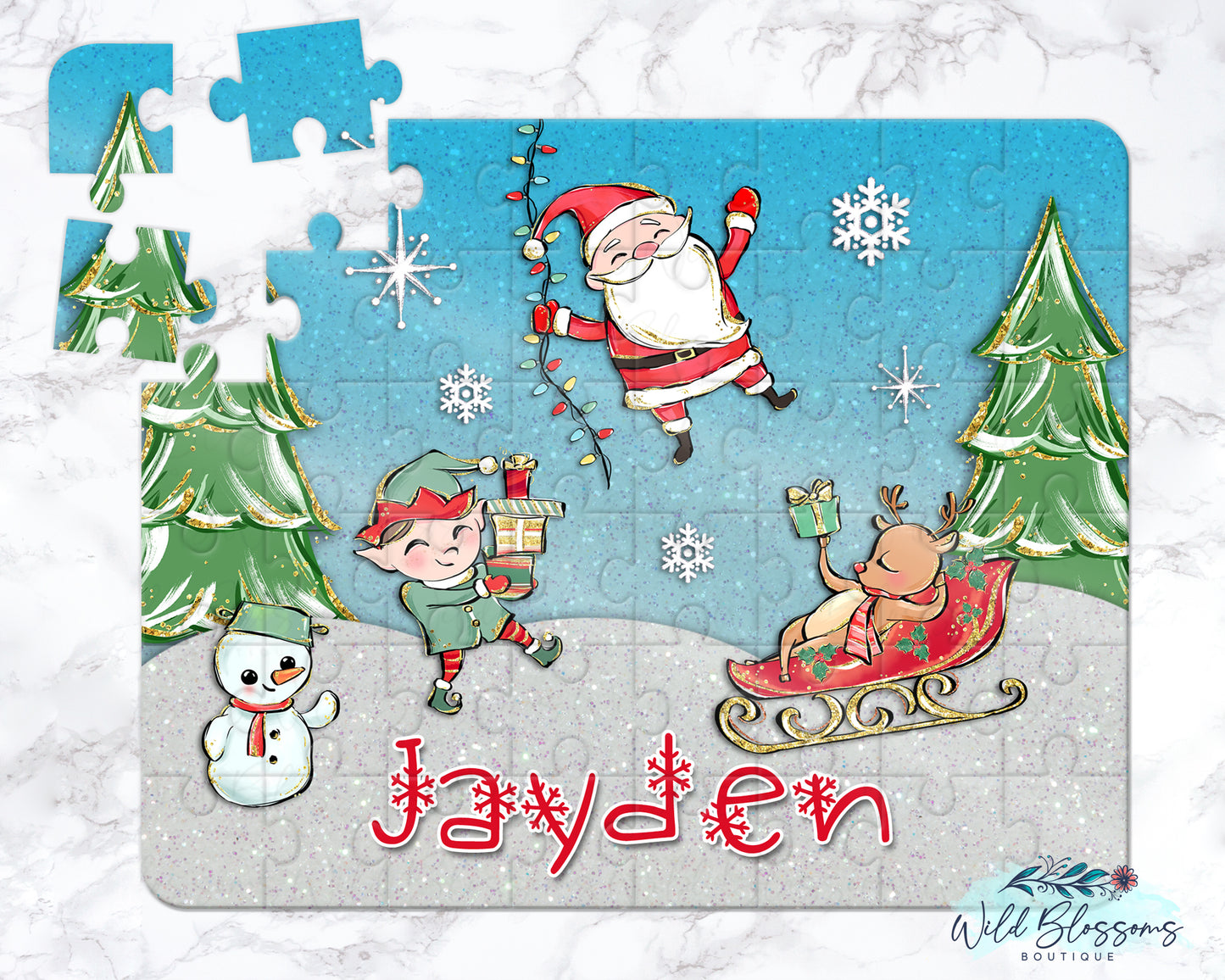 Personalized Jolly Santa and Friends Christmas Eve Box