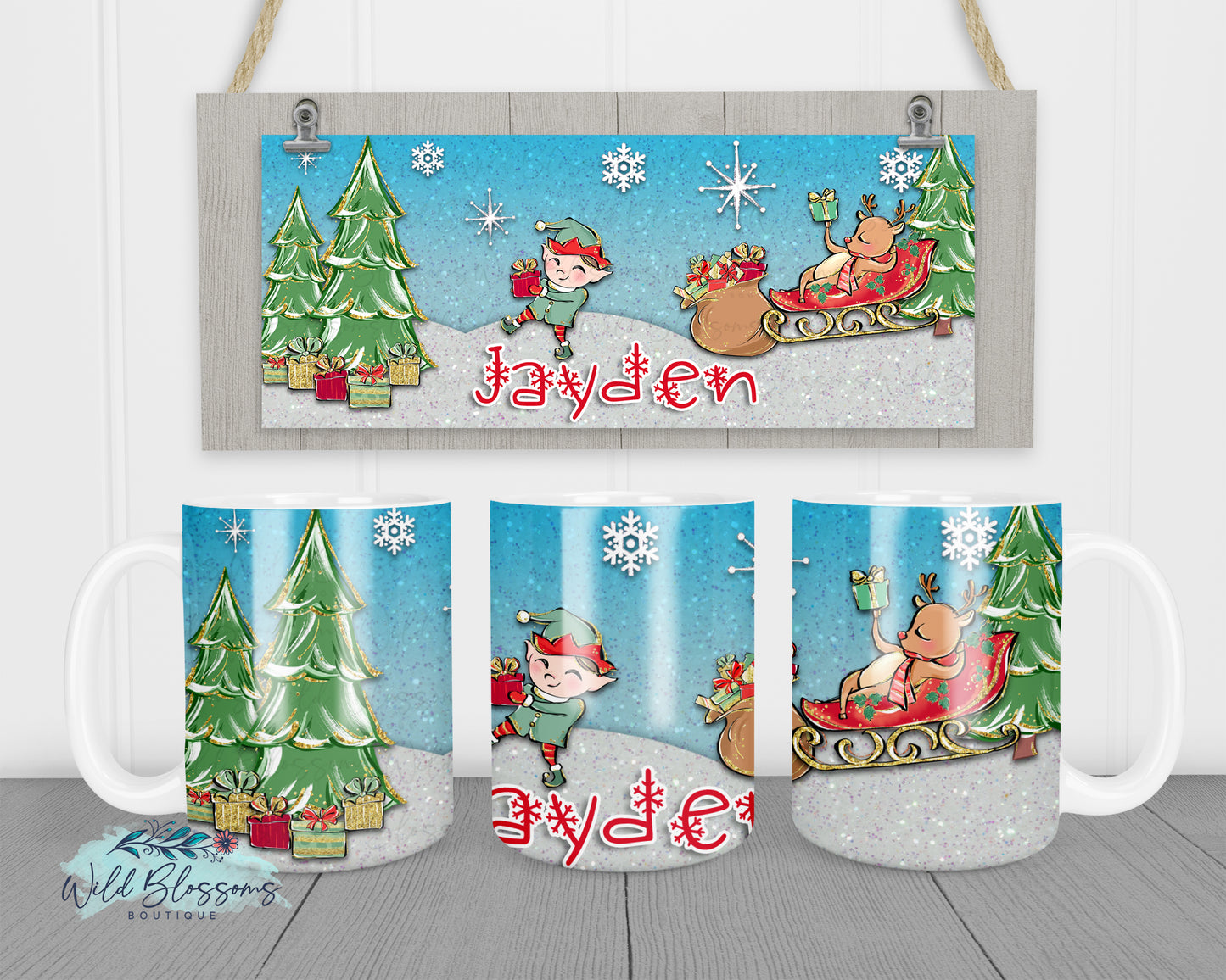 Personalized Jolly Santa and Friends Christmas Eve Box