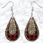 Leopard Print, Gold Glitter and Buffalo Plaid Leather Look Drop Earrings