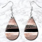 Rose Gold And Leopard Print Drop Earrings